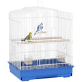 Large Metal Bird Cage with Perches, Food Bowls, Swing, for Budgies, Parakeets, Blue