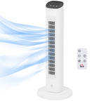 85° oszillierender Turmventilator mit Fernbedienung 3 Geschwindigkeiten 2 Modi Timer LED-Display 30x30x78 cm Weiß