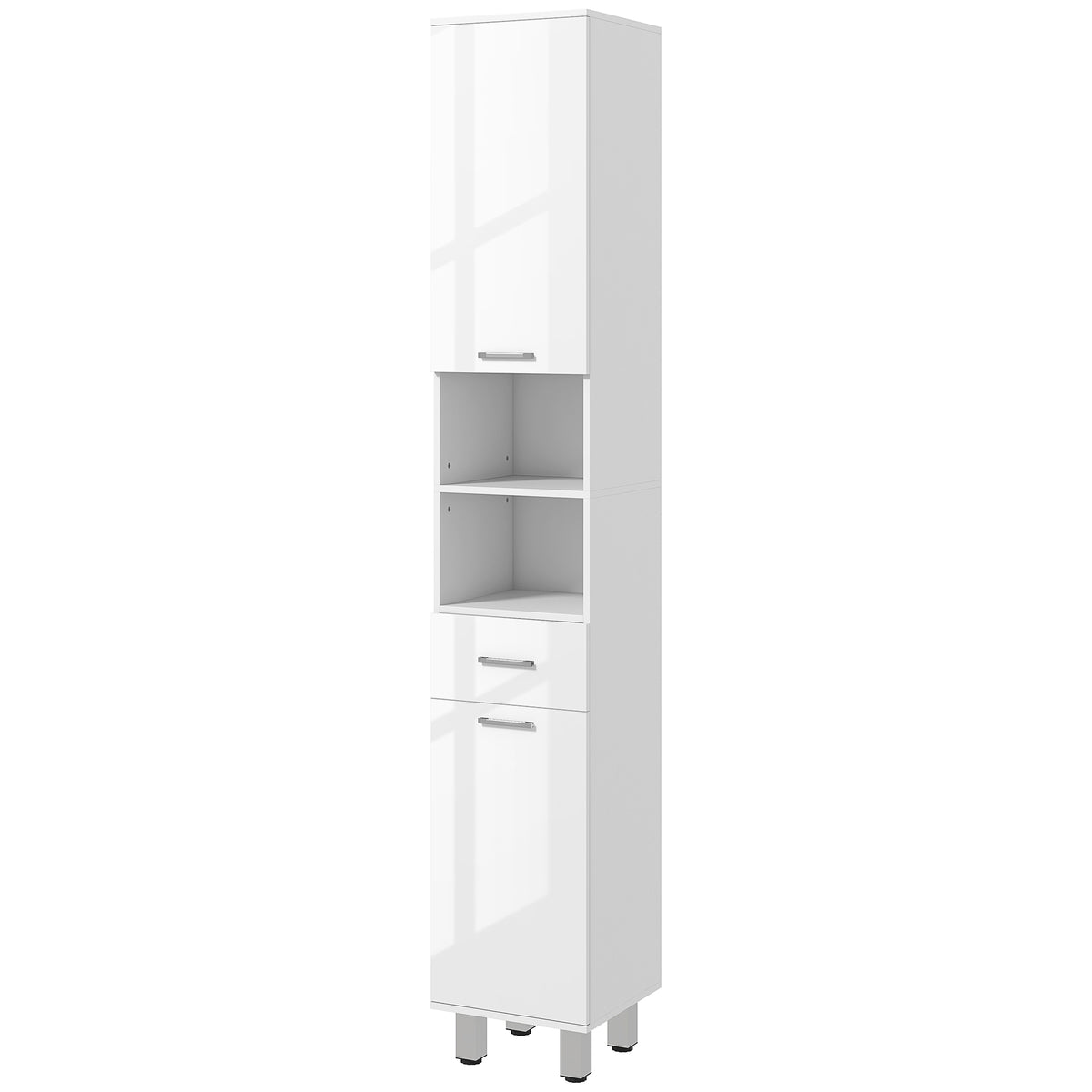 Badezimmerschrank, Badkommode, mit Regalen und Schublade, verstellbar, Wei?