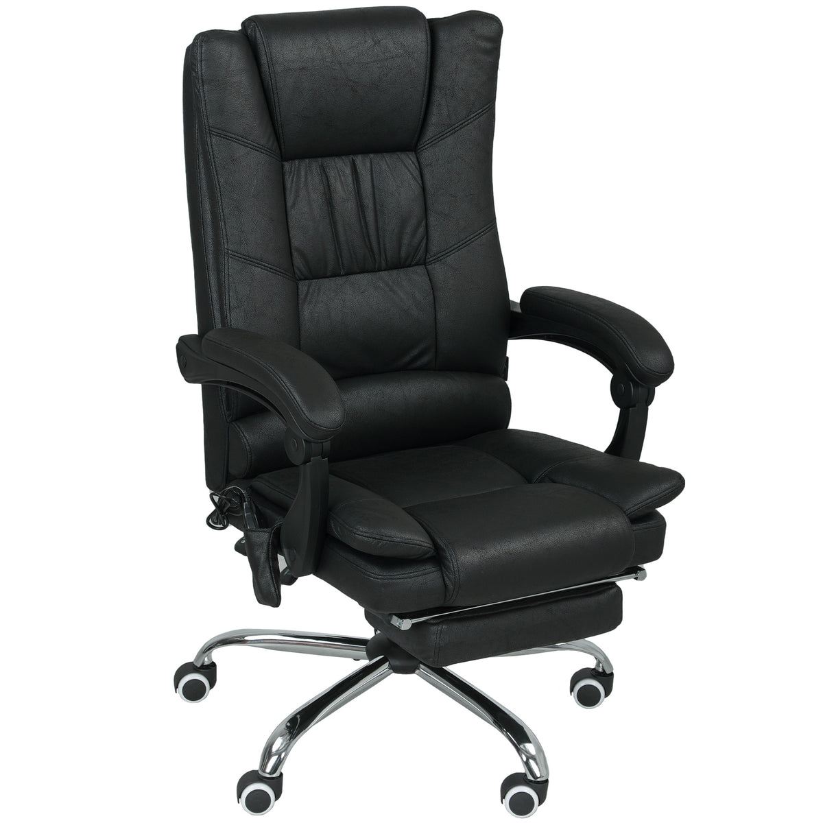 Massagstuhl B¨¹rostuhl mit Massagefunktion, inkl. Fu?st¨¹tze, h?henverstellbar, 64 cm x 70 cm x 118 cm, Schwarz