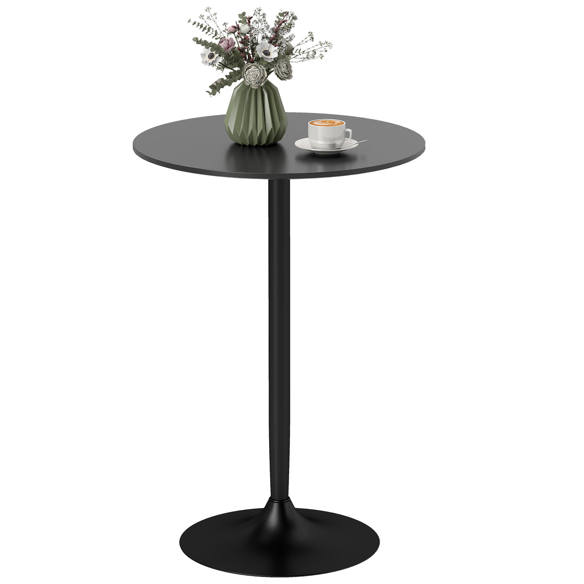 Bartisch Stehtisch, Tisch für 2 Personen, 70 x 70 x 102 cm, Schwarz
