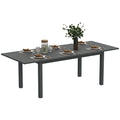 Aluminium Extending Garden Table with Slatted Top for 6-8 Person, 160/220 x 90 x 73 cm, Grey