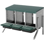 Legenest für Hühner, Abrollnest mit Belüftungslöchern, 3 Fächer, Hühnernest für 3 Hühner, 84 x 55 x 61 cm, Silber