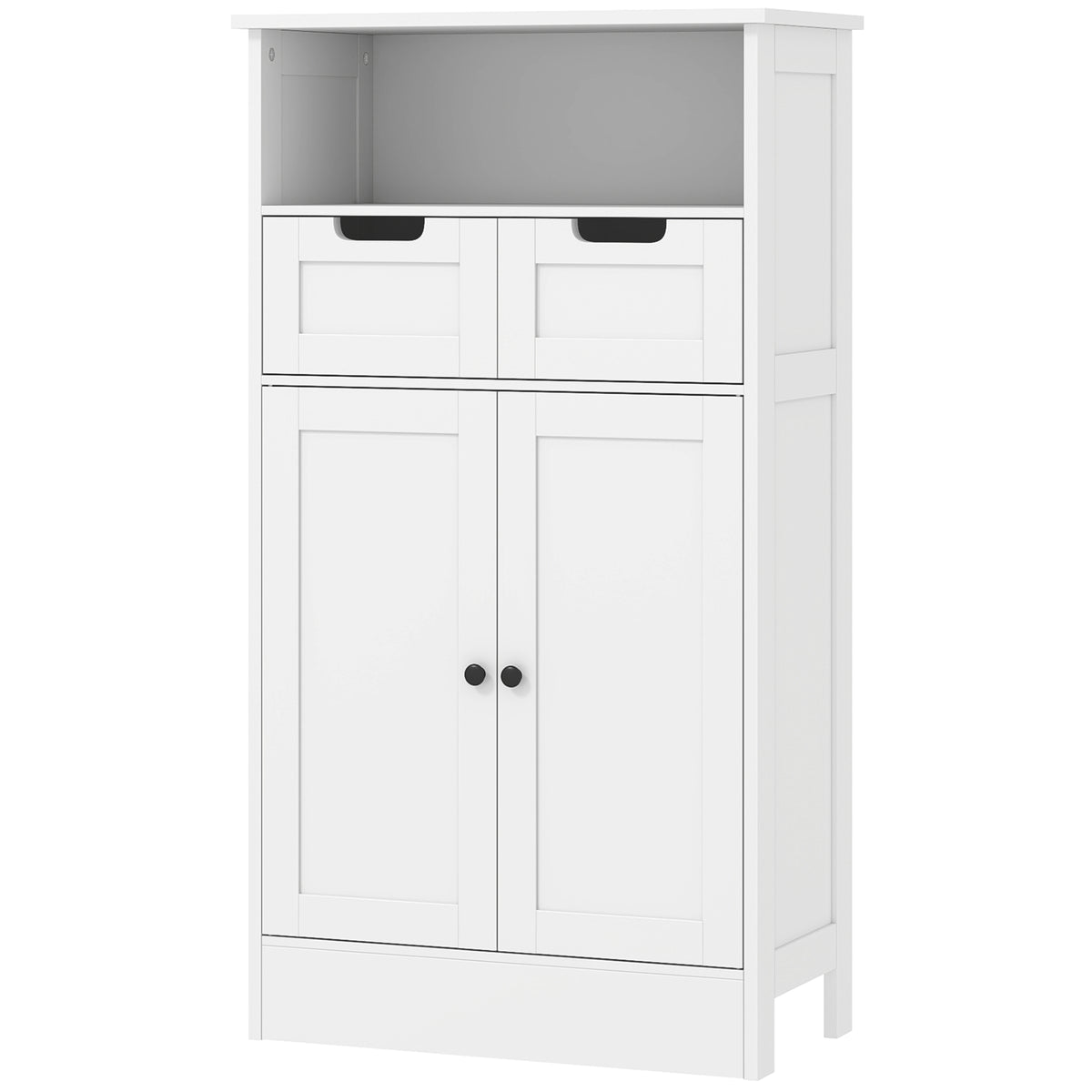 Badezimmerschrank mit 2 Schubladen, T¨¹r, 60 x 30 x 109 cm, Wei?