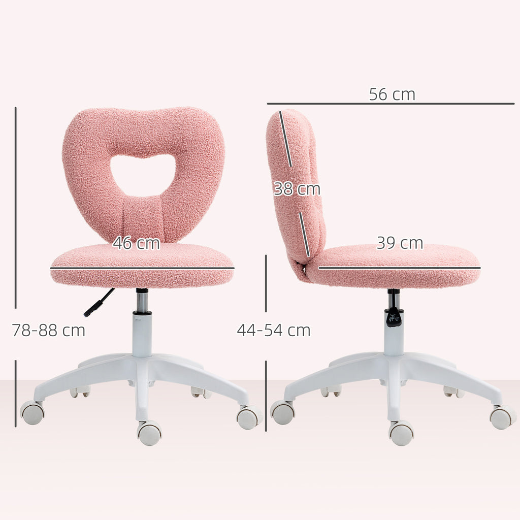 Schreibtischstuhl, B¨¹rostuhl, Herzf?rmige R¨¹ckenlehne, gepolstert, Rosa