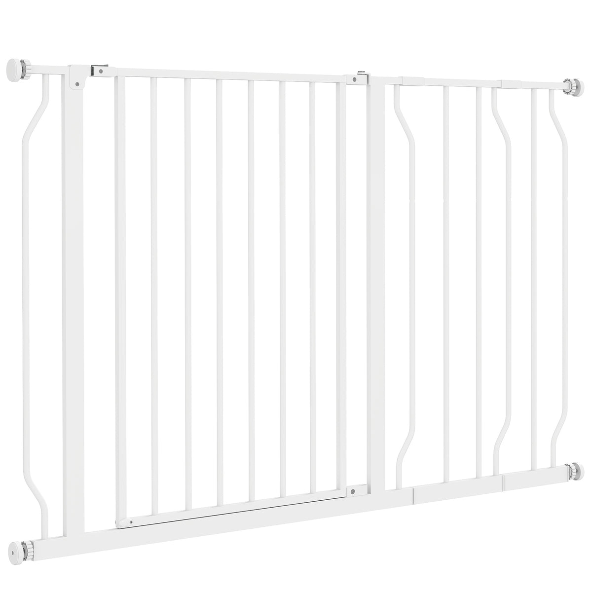 Wide Dog Safety Gate, with Door Pressure, for Doorways, Hallways, Staircases - White
