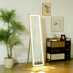 LED Ganzkörperspiegel, 40 x 160 cm, Touch-Steuerung, dimmbar, 3 Farben, Grau