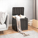121L Kunststoff Garten-Aufbewahrungsbox, Outdoor-Aufbewahrungsbox mit Griffen, Schwarz
