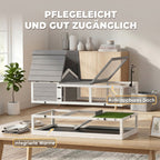 Schildkrötenhaus aus Holz Outdoor Terrarium 116x70,5x69,5cm Grau
