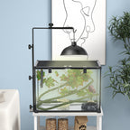Wärmelampenständer für Terrarrien, höhenverstellbar, 40x15x95cm, Schwarz