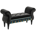 Polsterbank, Sitzbank, Vintage-Design, bis 150 kg, 117x40x58 cm, Dunkelgrau