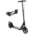Kids Scooter with Four-Level Adjustable Handlebar, Dual Brake System, 200mm Wheels, ABEC-7 Bearings, Black