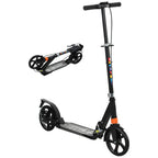 Kids Scooter with Four-Level Adjustable Handlebar, Dual Brake System, 200mm Wheels, ABEC-7 Bearings, Black