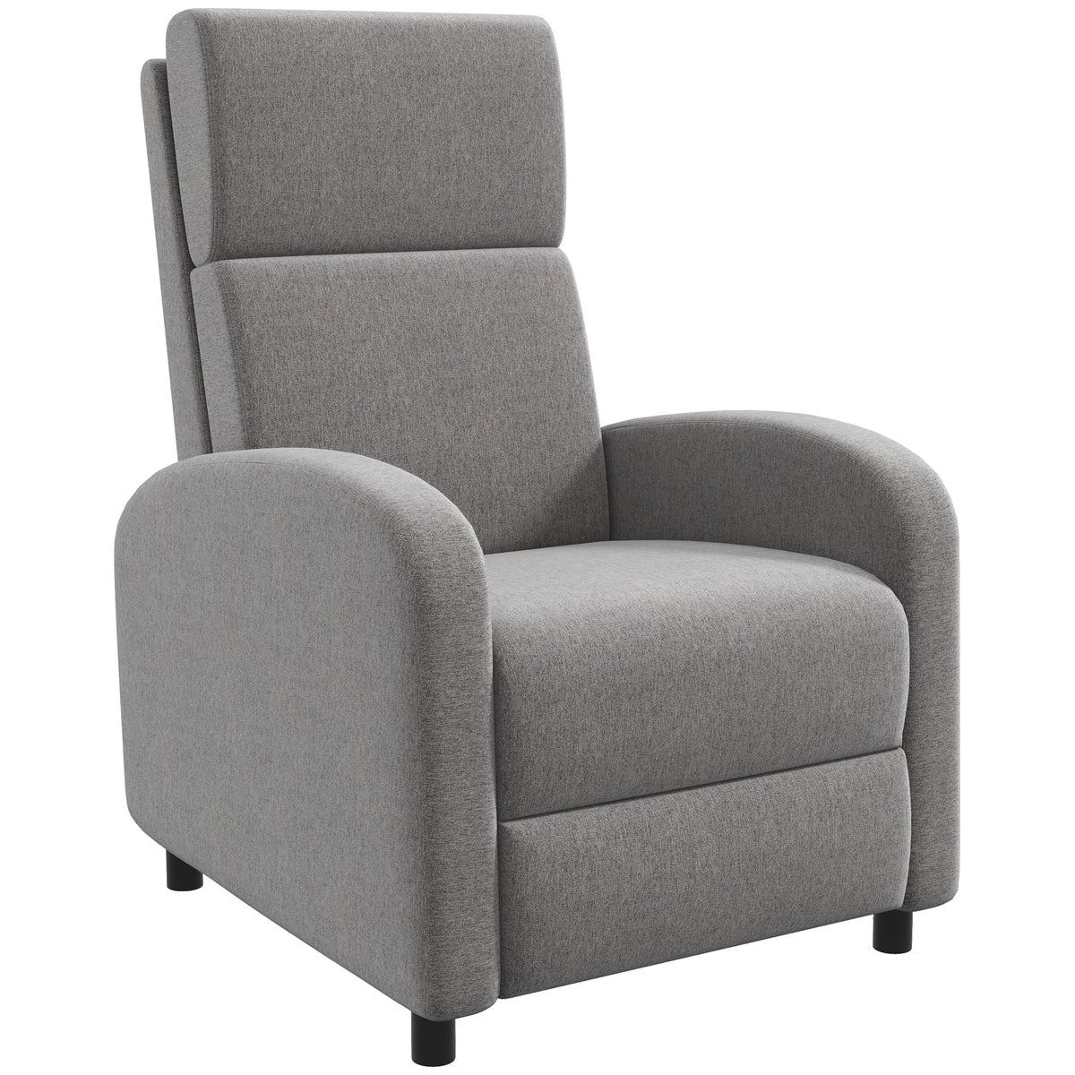 Relaxsessel Fernsehsessel, ausklappbare Fußstütze, neigbar bis zu 160°, 64 x 86 x 102 cm, Grau