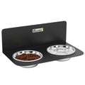 Wall Mount Dog Bowls, Adjustable Height Raised Dog Feeding Station with 2 Stainless Steel Bowls, 10kg Capacity, Black