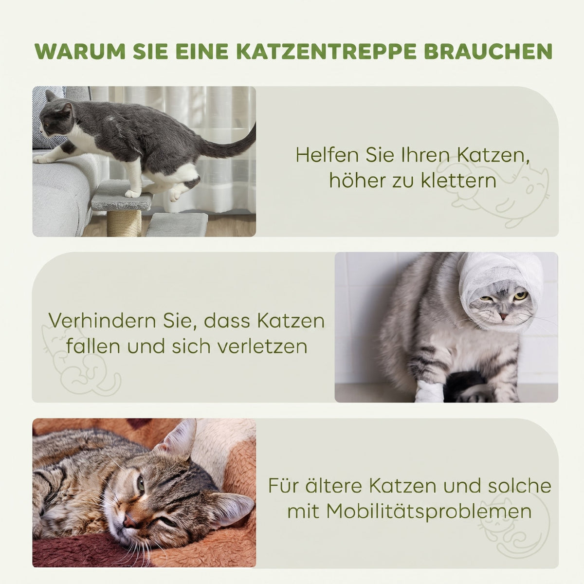 Pet Stairs 3-step Pet Ladder Cat dog Stairs Climb Ladder Cat Tree, Grey