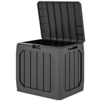 121L Kunststoff Garten-Aufbewahrungsbox, Outdoor-Aufbewahrungsbox mit Griffen, Schwarz