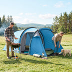 Campingzelt, Wurfzelt für 2 Personen, Vorraum & Schlafbereich, wasserdicht, 426 x 206 x 154 cm, Hellblau
