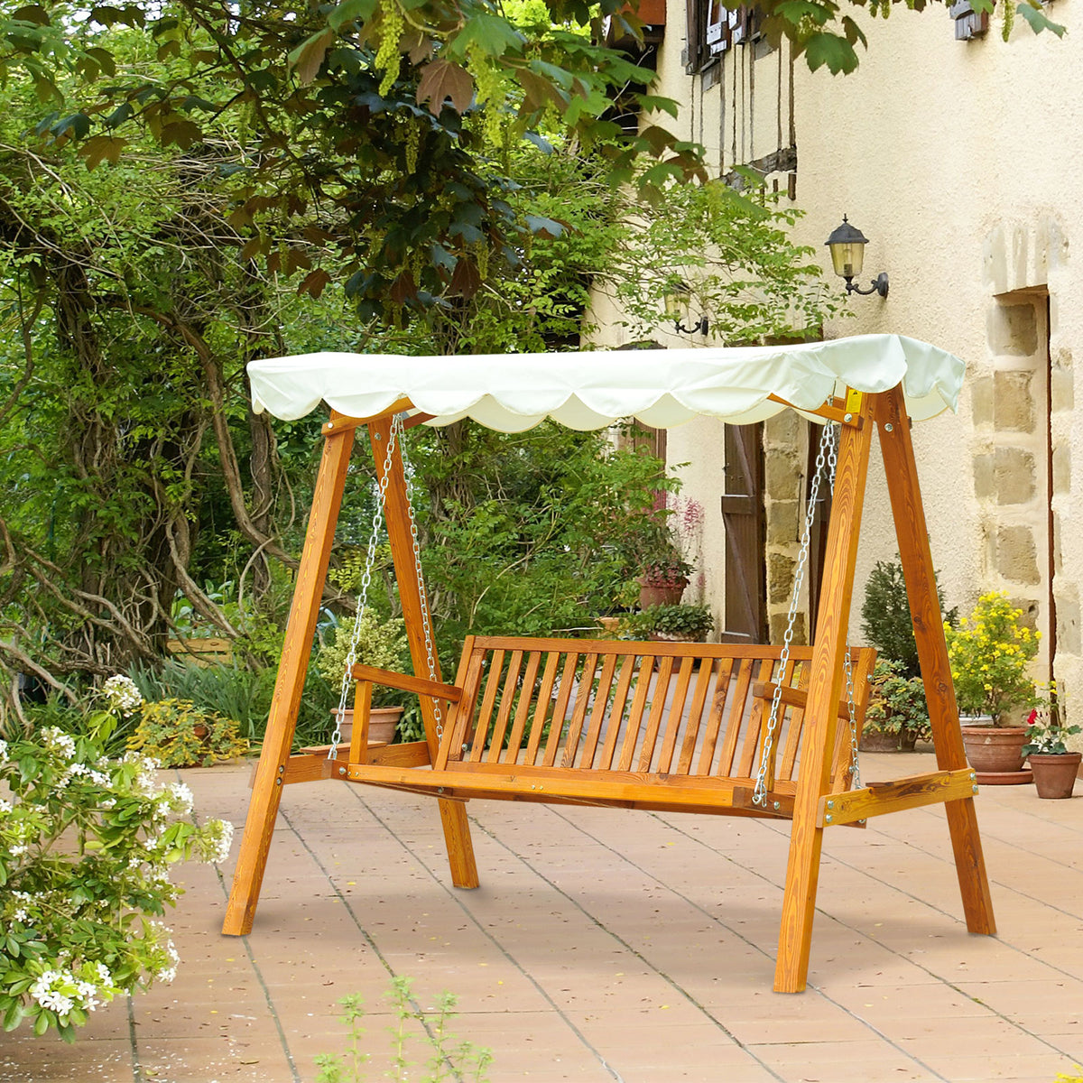  Hollywoodschaukel Gartenschaukel Schaukelbank Schaukel 3-Sitzer Lärche