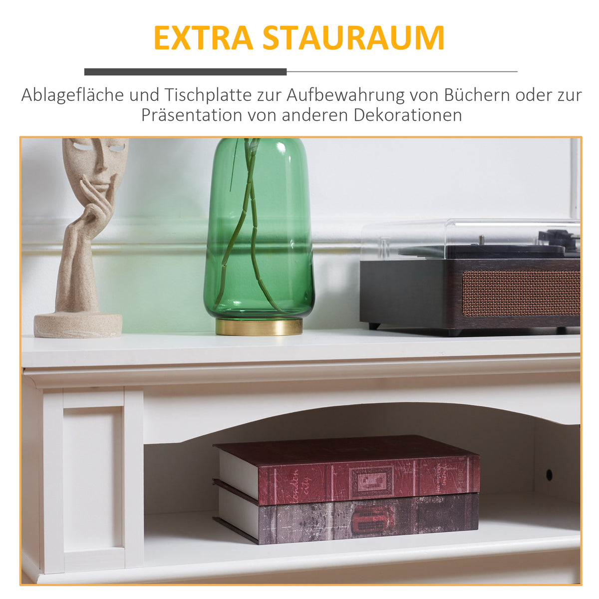 Elektrokamin mit 3D LED-Flammeneffekt, Heizkapazität 30 m², Fernbedienung, Weiß/Schwarz