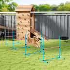 Agility Set Hunde 4-teiliges höhenverstellbar Agility-Ausrüstung mit 4 Hürden Tragetasche 99 x 65 x 94 cm Hellblau
