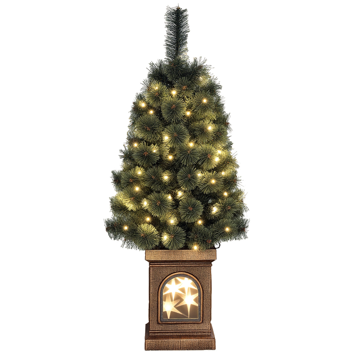 Weihnachtsbaum, naturgetreue Erscheinung, integrierte LEDs, dimmbar, 8 Modi, 45 x 90 cm, Grün