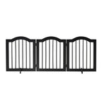 Freestanding Pet Gate Wooden Dog Gate with Support Feet Foldable Pet Fence Safety Barrier for the House Doorway Stairs Black