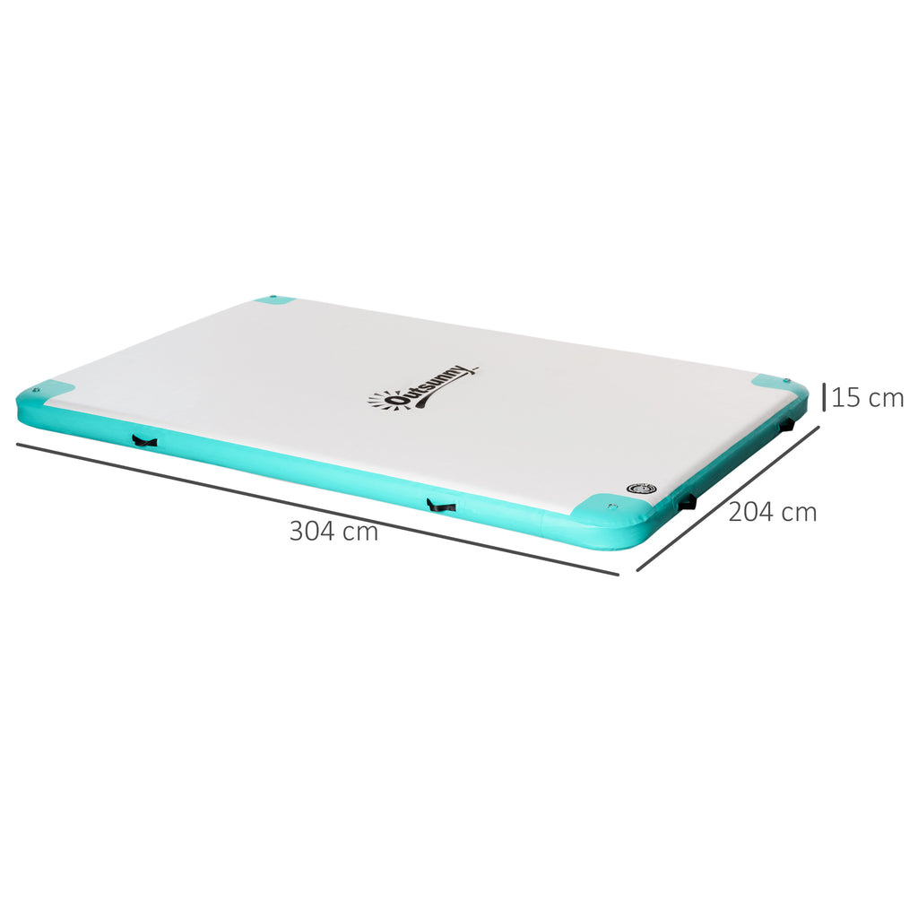 Luftmatratze Pool Klappbar Badeinsel Aufblasbare Wasserhängematte Rutschfest Wasser Matratze Pool Spielzeug für Erwachsene Schwimminsel für Pool See 304 x 204 x 15 cm