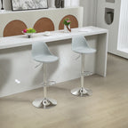 2er-Set Barhocker, Barstühle, Drehstühle mit Lehne, höhenverstellbar, bis 120 kg belastbar, 42 x 41 x 82-104 cm, Grau