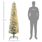 Weihnachtsbaum 180 cm, LED-Lichterkette, Kunstkette, flammhemmend, Metallbasis, Grün