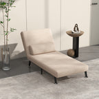 Klappsessel mit Bettfunktion, klappbarer Relaxsessel in Leinenoptik, Verstellbare R¨¹ckenlehne, 75 x 70 x 75 cm, Beige