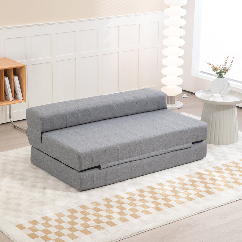 Klappsessel mit Bettfunktion, G?stebett, faltbar, bis 250 kg, 138x80x50 cm, Grau