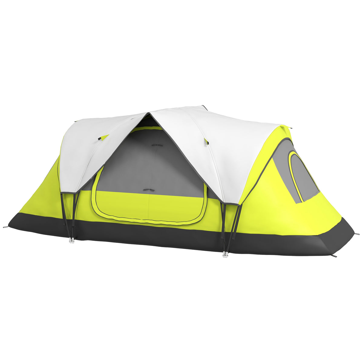 Camping Tent for 6 Man with 2000mm Water Resistant Rainfly and Carry Bag for Fishing Hiking Festival, Yellow