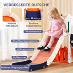5 in 1 Kids Slide Set with Basketball Hoop, Climbing Frame, Telescope, Storage Box for Toddlers Ages 1-3, Orange