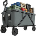 Gartenwagen 120 kg belastbar, klappbar Transportwagen mit herausnehmbare Plane 160 Liter Dunkelgrau