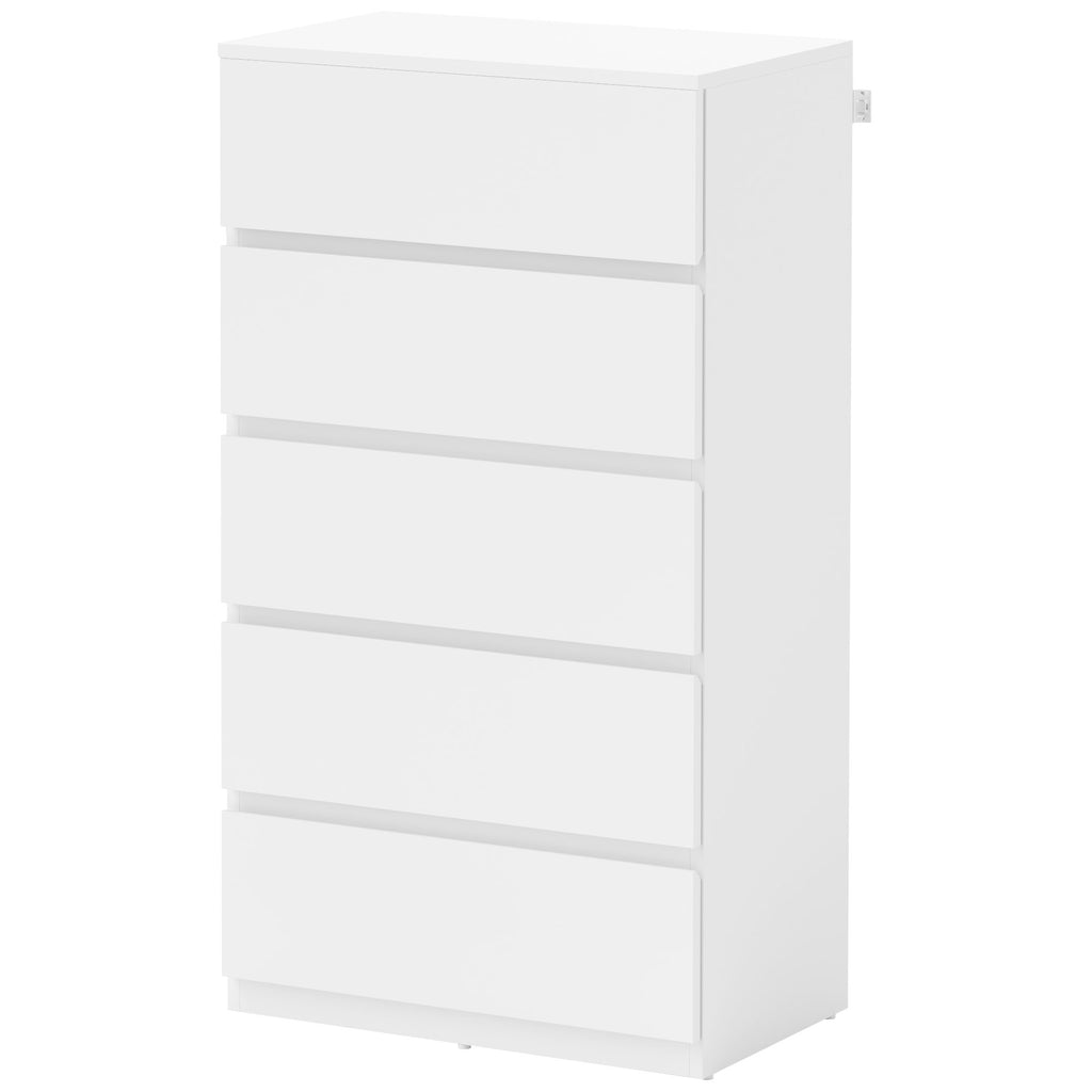 Kommode Sideboard Schubladenkommode, 5 Schubladen, 55 cm x 34 cm x 100 cm, Wei?
