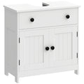 Waschbeckenunterschrank, modern und freistehend, mit Soft-Close-Scharnieren, Schublade und 2 Türen, Weiß