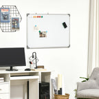 Whiteboard, Magnettafel, Notiztafel, inklusive Zubehör, 4 Stifte, 1 Schwamm, 10 Magnete, Weiß + Silber