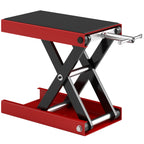 500KG Motorcycle Lift Scissor Jack, Height Adjustable Motorbike Stand with Anti-Slip Wide Deck, Heavy Duty Steel Motorbike Repair Lift Hoist Stand for Home Garage, Red