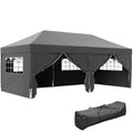 Pavillon ca. 6x3m Stabil Winterfest Pop-up Faltpavillon mit Fenster Reißverschlusstür Seitenteilen UV Schutz