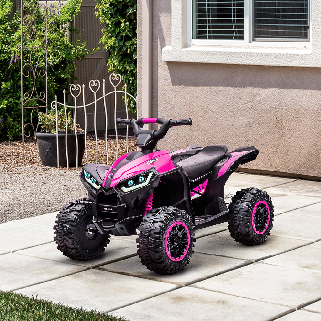 Elektro Kinderquad, 3-6 km/h, Licht/Musik, für 3-5 Jahre, bis 25kg, Rosa/Schwarz