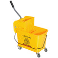 20L Compact Mop Bucket on Wheels, with Water Separation Panel - Yellow