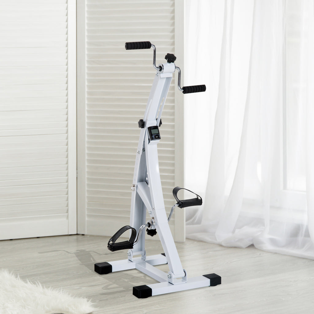 Exercise Bike Cycle Trainer Arm and Leg Pedal Exerciser with LCD Display Indoor Home Cardio Workout Resistance Adjustable