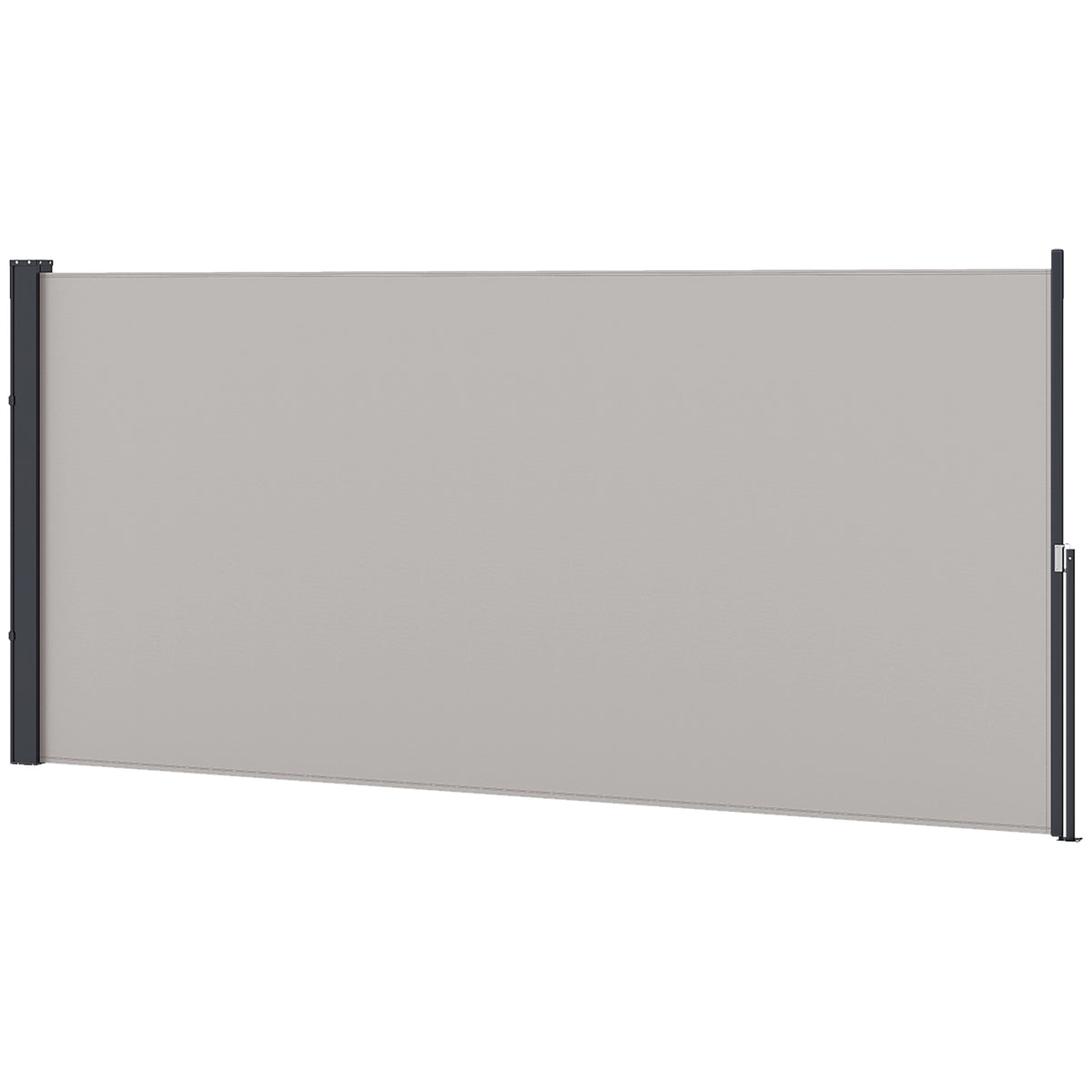 Seitenmarkise, Seitenrollo, ausziehbar, Sichtschutz, Aluminium/Polyester, 3 x 1,4 m, Hellgrau