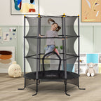 Trampolin f¨¹r Kinder, ?163 cm, mit Sicherheitsnetz, In- und Outdoor, Belastung bis 50 kg, Stahl, Kunststoff, Schwarz