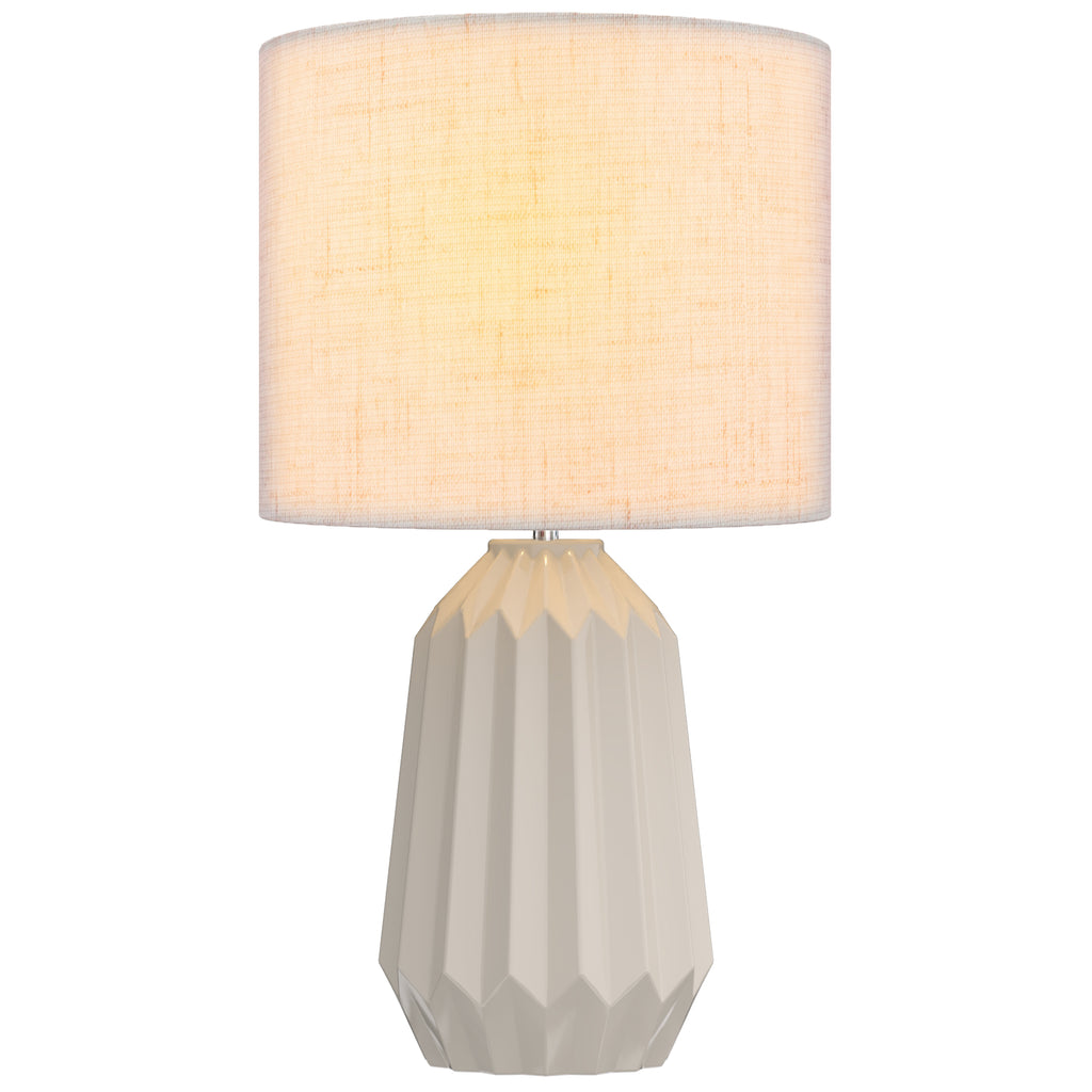 Tischlampe, Tischleuchte, Nachttischlampe mit Leinenschirm, Wippschalter, Schreibtischlampe, 22 x 22 x 39 cm, Beige