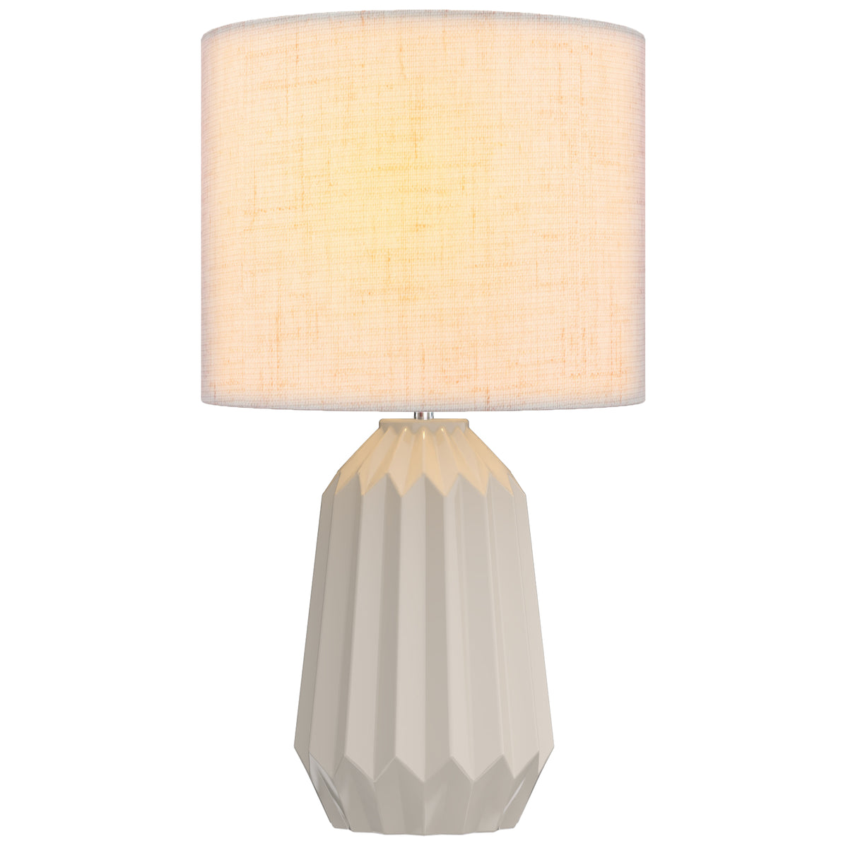 Tischlampe, Tischleuchte, Nachttischlampe mit Leinenschirm, Wippschalter, Schreibtischlampe, 22 x 22 x 39 cm, Beige