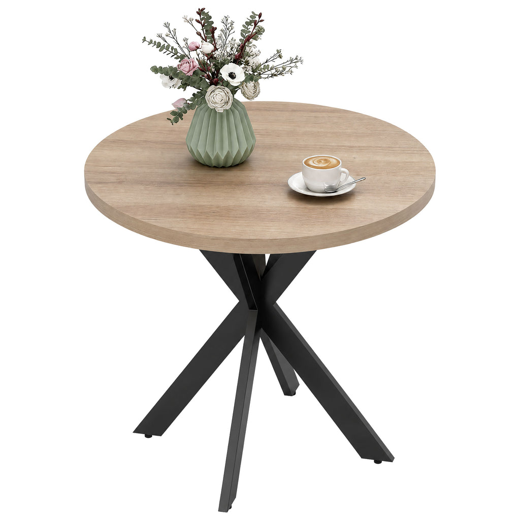 Esstisch 75 x 75 cm rund Küchentisch für 2-4 Personen modern Esszimmertisch mit Spinnenfuß Braun
