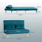 2-Sitzer-Schlafsofa, Bettsofa, in Bett umwandelbare Couch, verstellbare R¨¹ckenlehne, Stoffbezug, Metallrahmen, Gr¨¹n