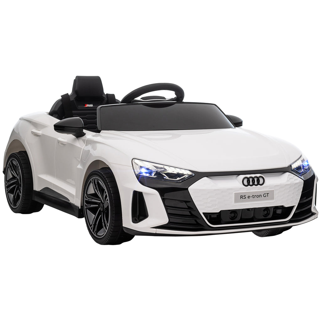 Kinder-Elektroauto mit Sicherheitsgurt, Fernbedienung, Scheinwerfern, Musikfunktion, wei?, 103 x 58 x 41cm